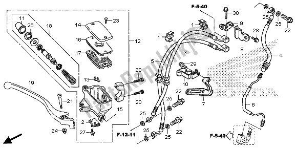 All parts for the Front Brake Master Cylinder of the Honda VT 750 CS 2013