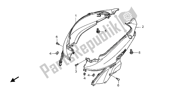 Toutes les pièces pour le Couverture De Corps du Honda SH 150 2008