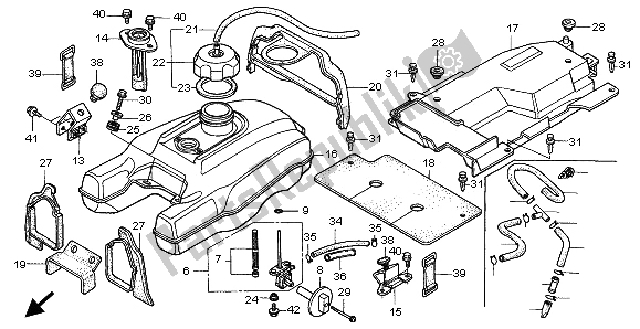 Wszystkie części do Zbiornik Paliwa Honda TRX 400 FW Fourtrax Foreman 2001