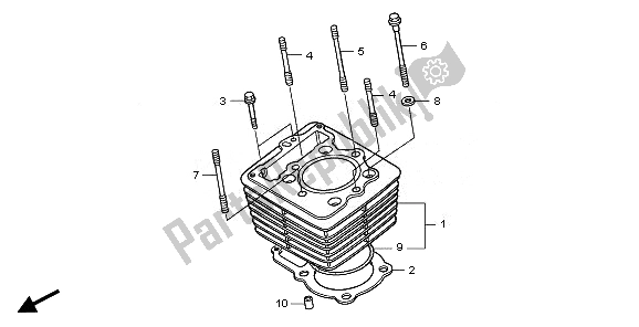 All parts for the Cylinder of the Honda TRX 400 EX Sportrax 2008