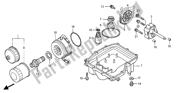 Wszystkie części do Miska Olejowa I Pompa Olejowa Honda CBR 600 FS 2001