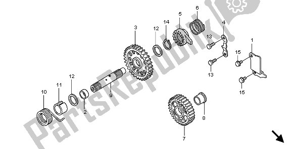 All parts for the Kick Starter Spindle of the Honda CRF 450R 2009