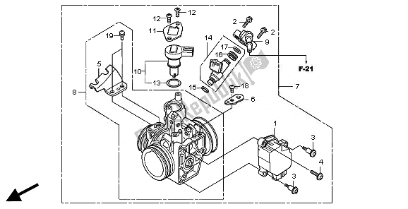 All parts for the Throttle Body of the Honda CBR 250R 2011