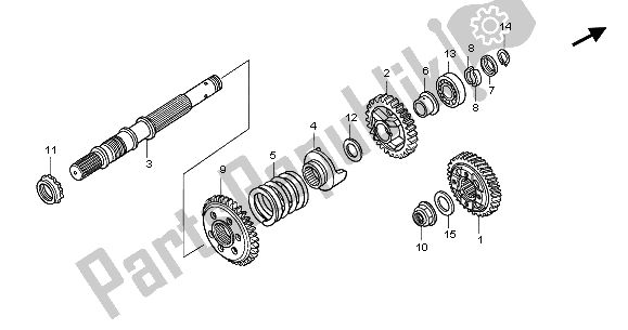 Toutes les pièces pour le Arbre Final du Honda GL 1800A 2002