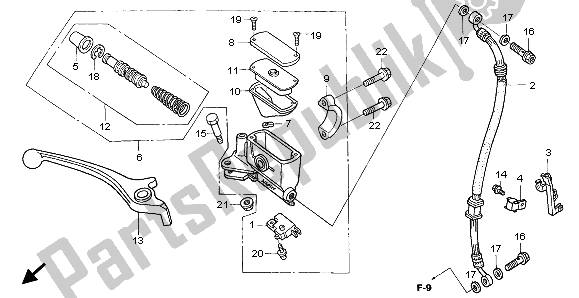 All parts for the Fr. Brake Master Cylinder of the Honda ANF 125 2009