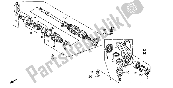All parts for the Knuckle of the Honda TRX 500 FA Fourtrax Foreman 2003