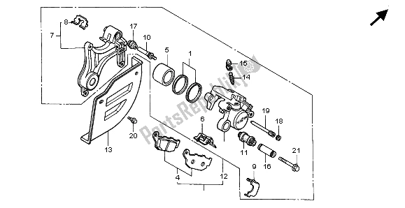 All parts for the Rear Brake Caliper of the Honda XRV 750 Africa Twin 1995