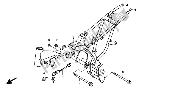 All parts for the Frame Body of the Honda CRF 70F 2010