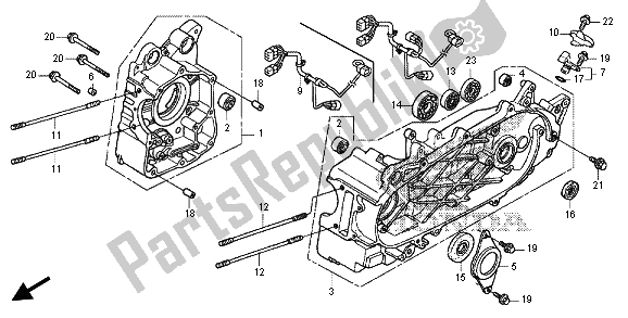 Alle onderdelen voor de Carter van de Honda FES 125A 2012