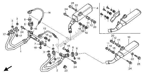 Tutte le parti per il Silenziatore Di Scarico del Honda ST 1300A 2002
