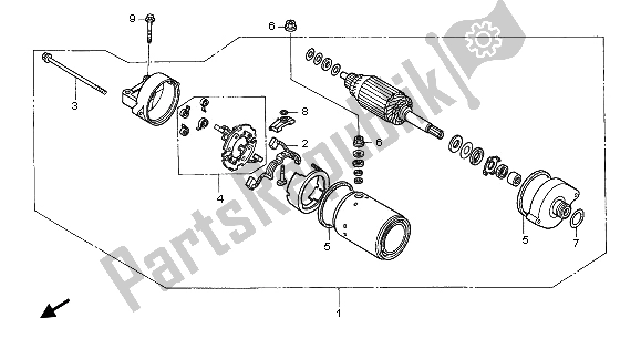 All parts for the Starting Motor of the Honda CB 600F Hornet 2003