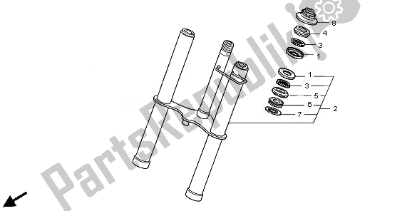 All parts for the Front Fork of the Honda CRF 50F 2010