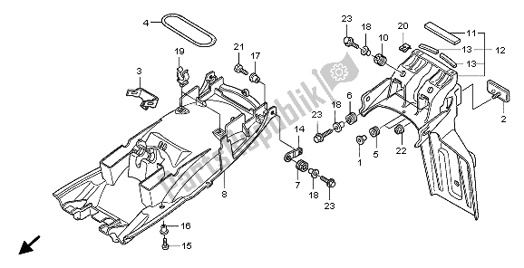 All parts for the Rear Fender of the Honda CBF 1000S 2009