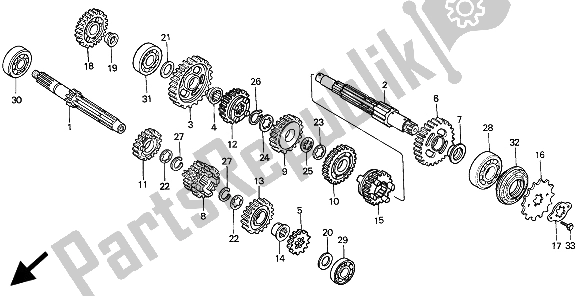 Todas las partes para Transmisión de Honda XR 250R 1994