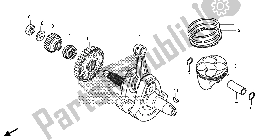 Tutte le parti per il Albero Motore E Pistone del Honda CRF 250L 2015