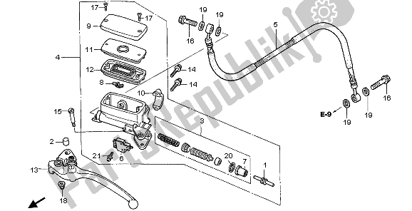 All parts for the Clutch Master Cylinder of the Honda VFR 800 2009