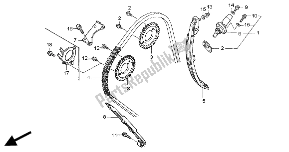 Alle onderdelen voor de Nokkenketting & Spanner van de Honda CBR 1100 XX 2000