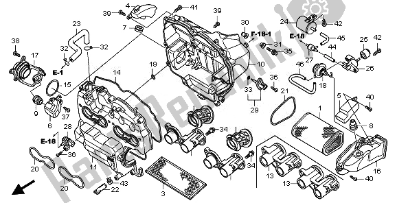 Tutte le parti per il Filtro Dell'aria del Honda CB 600 FA Hornet 2008