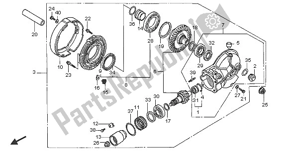 All parts for the Final Driven Gear of the Honda NT 650V 2005