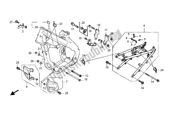 Tutte le parti per il Corpo Del Telaio del Honda CRF 250X 2012