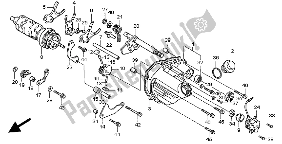 All parts for the Gearshift & Drum of the Honda CB 750F2 1999