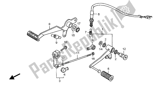All parts for the Brake Pedal & Change Pedal of the Honda CBF 600S 2007