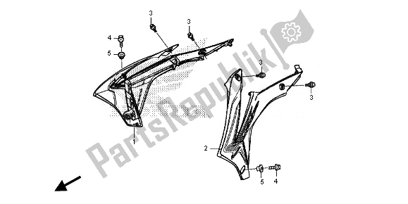 All parts for the Radiator Shroud of the Honda CRF 250R 2014