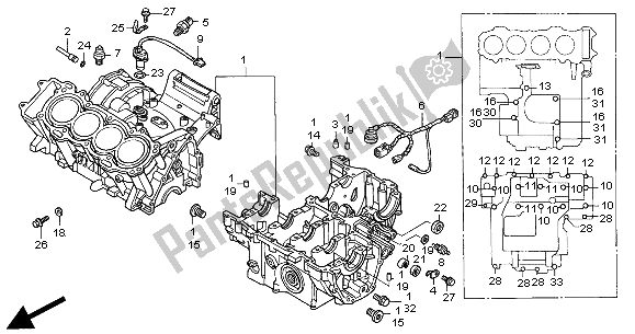 Toutes les pièces pour le Carter du Honda CB 1100 SF 2000