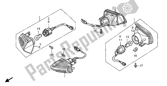 Todas as partes de Piscadela do Honda VFR 750F 1995