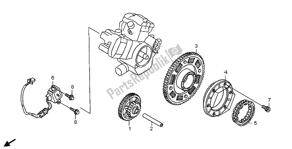 All parts for the Pulse Generator & Starting Clutch of the Honda XL 1000V 2008