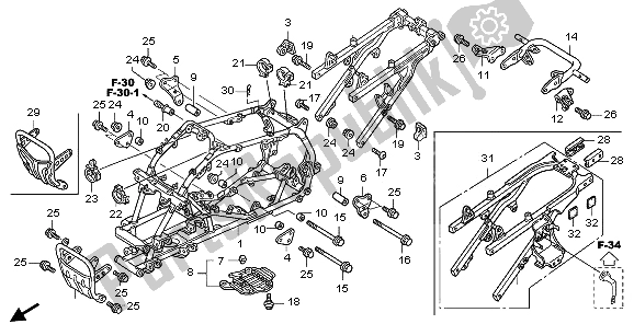 All parts for the Frame Body of the Honda TRX 450 ER Sportrax 2006