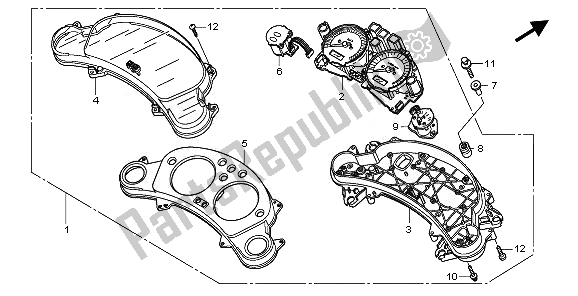 Todas las partes para Metro (kmh) de Honda CBF 1000 TA 2008