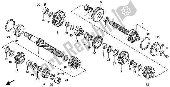 Todas las partes para Transmisión de Honda CB 1000F 1993