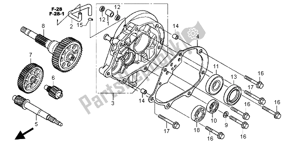 All parts for the Transmission of the Honda WW 125 2013