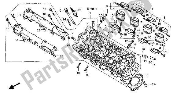 All parts for the Cylinder Head of the Honda CBF 600 SA 2005