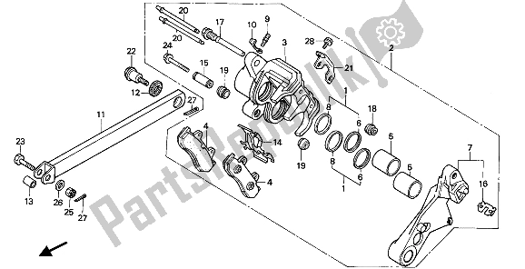 Todas las partes para Pinza De Freno Trasero de Honda CBR 1000F 1987