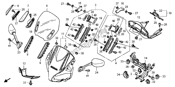 Alle onderdelen voor de Bovenste Kap van de Honda CBF 1000 FS 2012