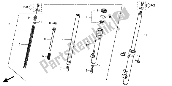 Tutte le parti per il Forcella Anteriore del Honda CRF 70F 2012