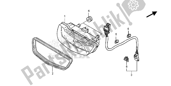 All parts for the Taillight of the Honda TRX 420 FE Fourtrax Rancher 4X4 ES 2013