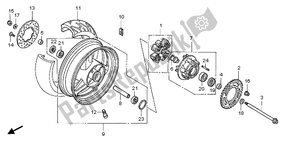 Todas las partes para Rueda Trasera de Honda CBR 1100 XX 2007