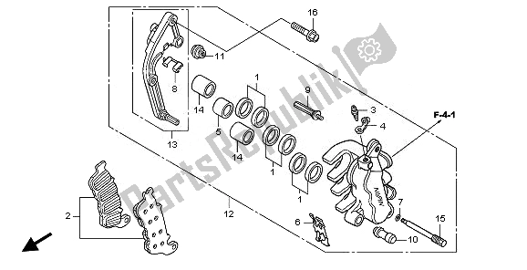 Todas las partes para L. Pinza De Freno Delantero de Honda CBF 1000 SA 2008