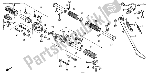 All parts for the Step of the Honda VT 600C 1989