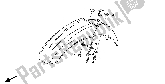 All parts for the Front Fender of the Honda XR 250R 1997