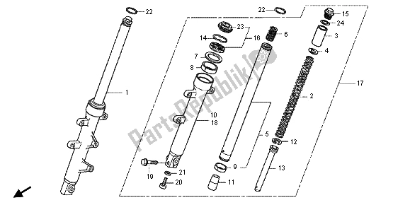 All parts for the Front Fork of the Honda CBR 250 RA 2013