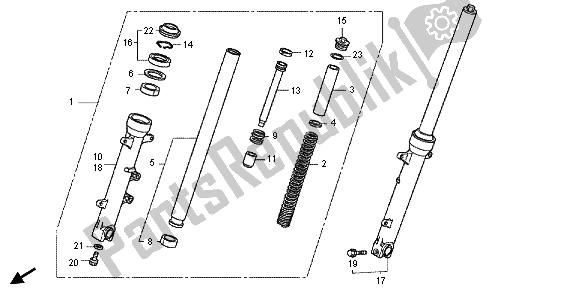 Wszystkie części do Przedni Widelec Honda NC 700 XD 2013