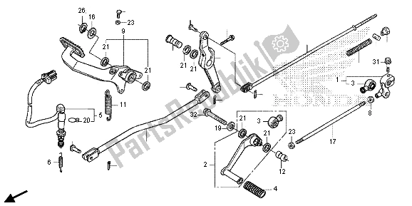 Alle onderdelen voor de Pedaal van de Honda VT 750C2S 2013