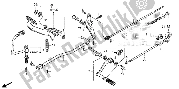 Tutte le parti per il Pedale del Honda VT 750C2S 2013