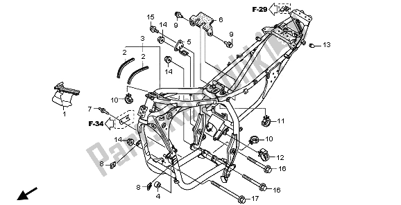 Toutes les pièces pour le Corps De Châssis du Honda XL 125V 2009