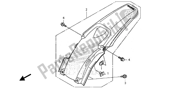 All parts for the Rear Fender of the Honda CRF 150R SW 2014