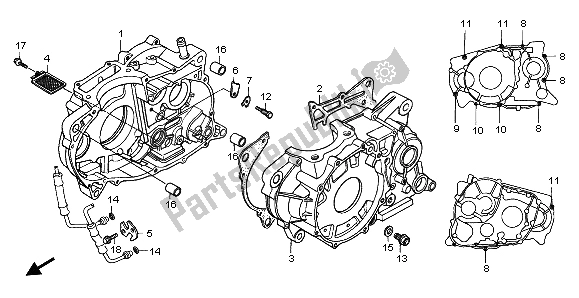 All parts for the Crankcase of the Honda FX 650 1999